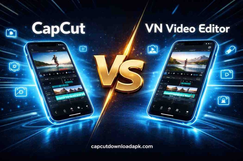 CapCut vs VN Video Editor comparison featured image showing both video editing apps side by side.