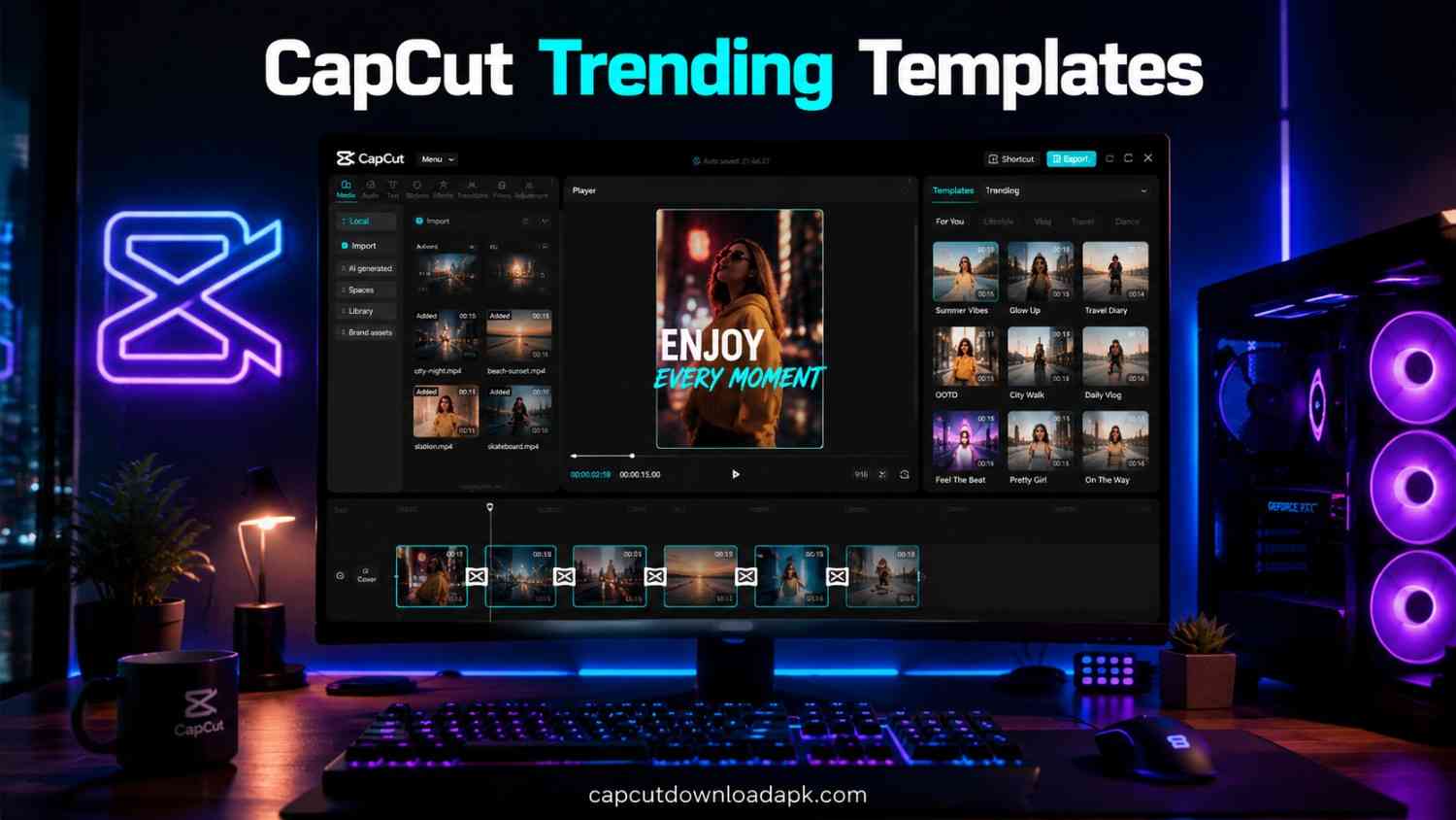 CapCut trending templates 2026 grid preview screenshot.