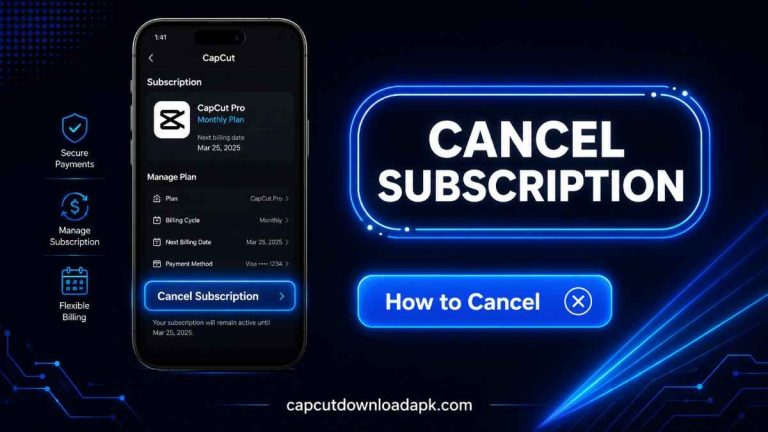 CapCut app interface showing AI tools including auto captions, auto reframe, AI effects, and noise reduction