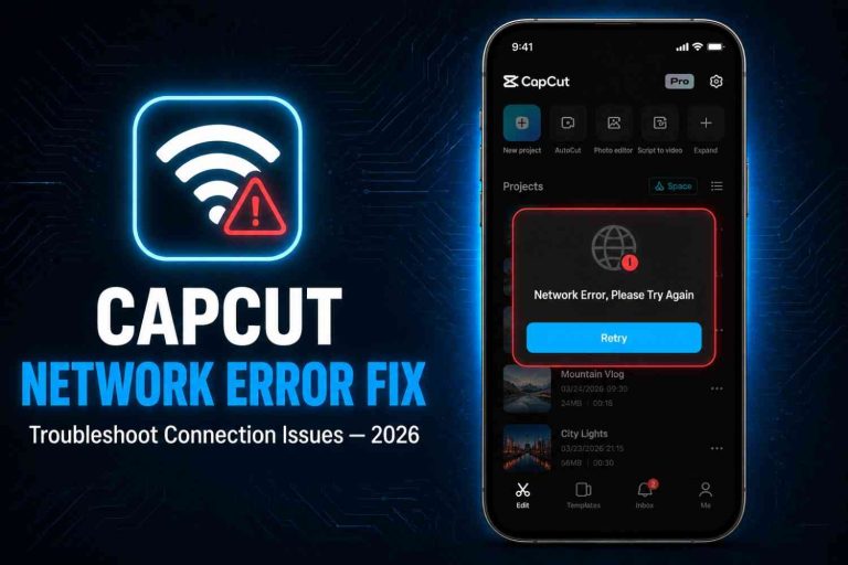 Fixing CapCut network error and connection issues.