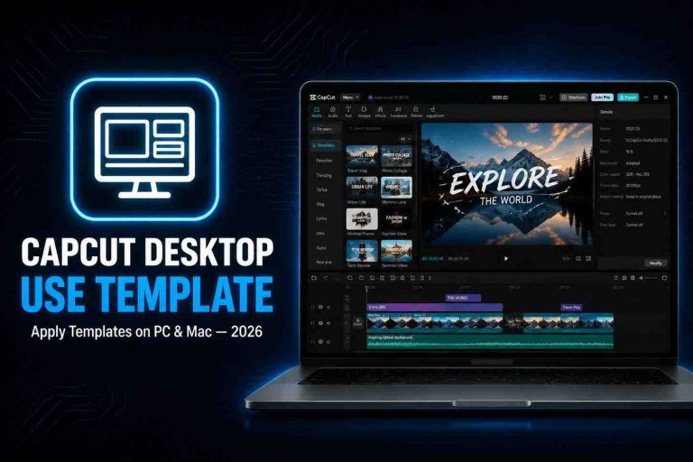 Using CapCut template on desktop computer app